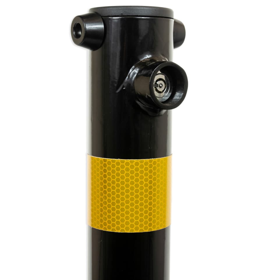 610 Black Fold Down Parking Post with Yellow Reflective Bands 4