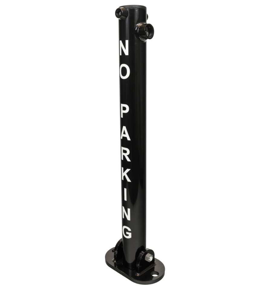 Black Fold Down Parking Post with NO PARKING - Heavy Duty Security Bollard for Driveway & Car Park (610B) 2