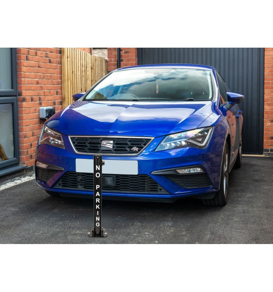 Black Fold Down Parking Post with NO PARKING - Heavy Duty Security Bollard for Driveway & Car Park (610B) 3