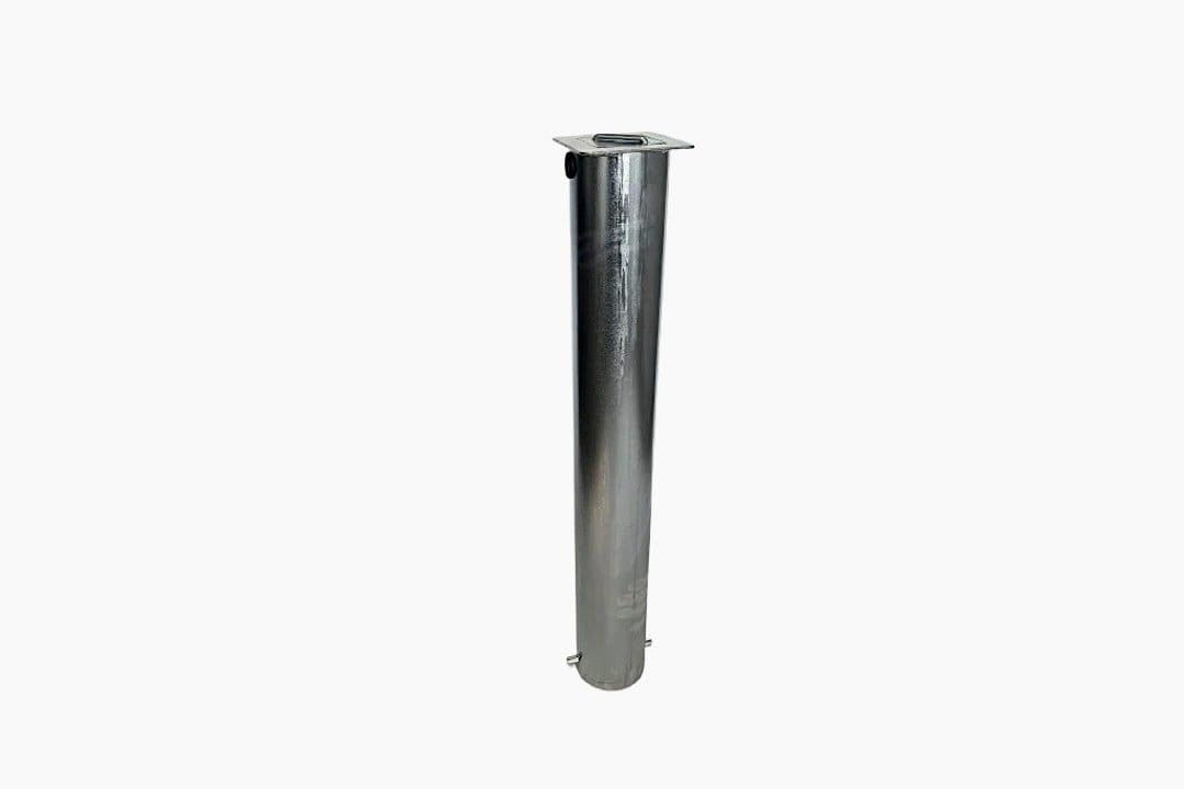 Stainless steel driveway bollard protecting a Range Rover from theft in Liverpool Merseyside