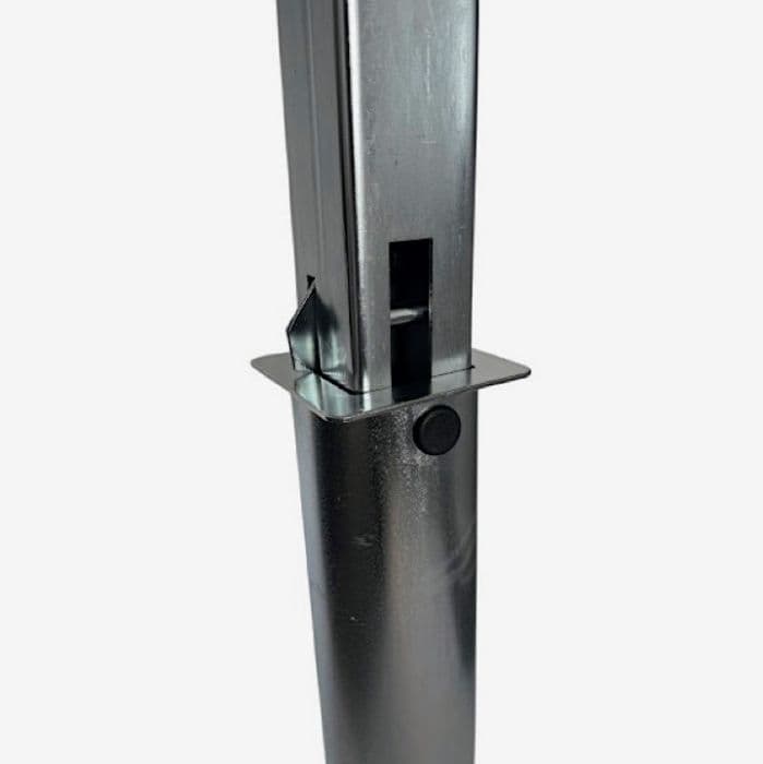 SS1 Square Telescopic Security Bollard - Zinc Plate with Stainless Steel Disc Lock 3